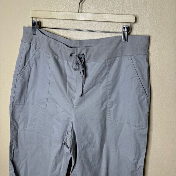 Eileen Fisher Pants Women's Large Gray Cropped Capri Pockets Drawstring - Picture 4 of 10